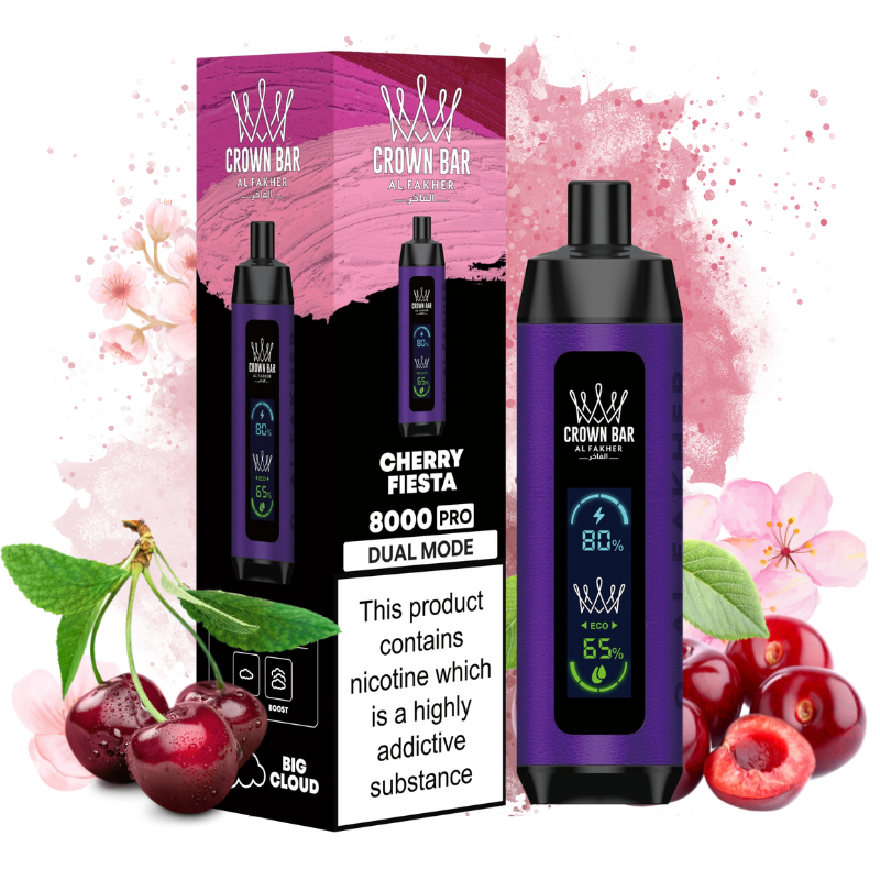 Crown Bar Cherry Fiesta Goût - Puff Al Fakher Crown Bar Cherry Fiesta Goût - Puff Al Fakher