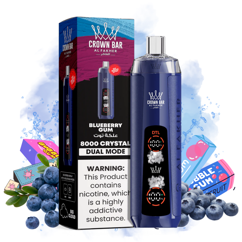 Puff Al Fakher Crystal 8000 Blueberry Gum - Puff Al Fakher Puff Al Fakher Crystal 8000 Blueberry Gum - Puff Al Fakher
