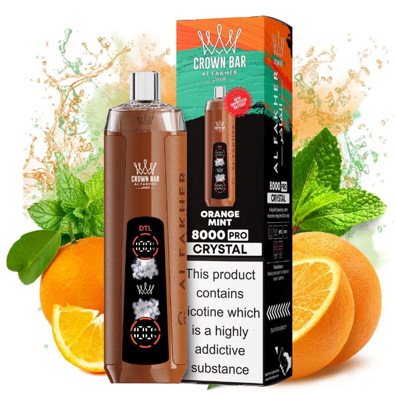 Puff Al Fakher Crystal 8K Orange Mint Goût - Puff Al Fakher Puff Al Fakher Crystal 8K Orange Mint Goût - Puff Al Fakher