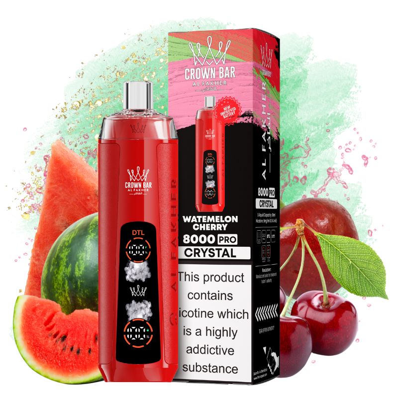 Puff Al Fakher Crystal 8K Watermelon Cherry Goût - Puff Al Fakher Puff Al Fakher Crystal 8K Watermelon Cherry Goût - Puff Al Fakher