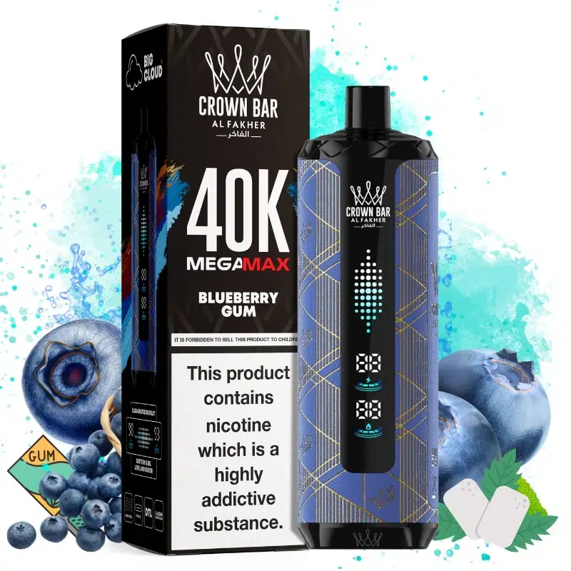 Al Fakher Mega Max 40000 Blueberry Gum Goût - Puff Al Fakher Al Fakher Mega Max 40000 Blueberry Gum Goût - Puff Al Fakher