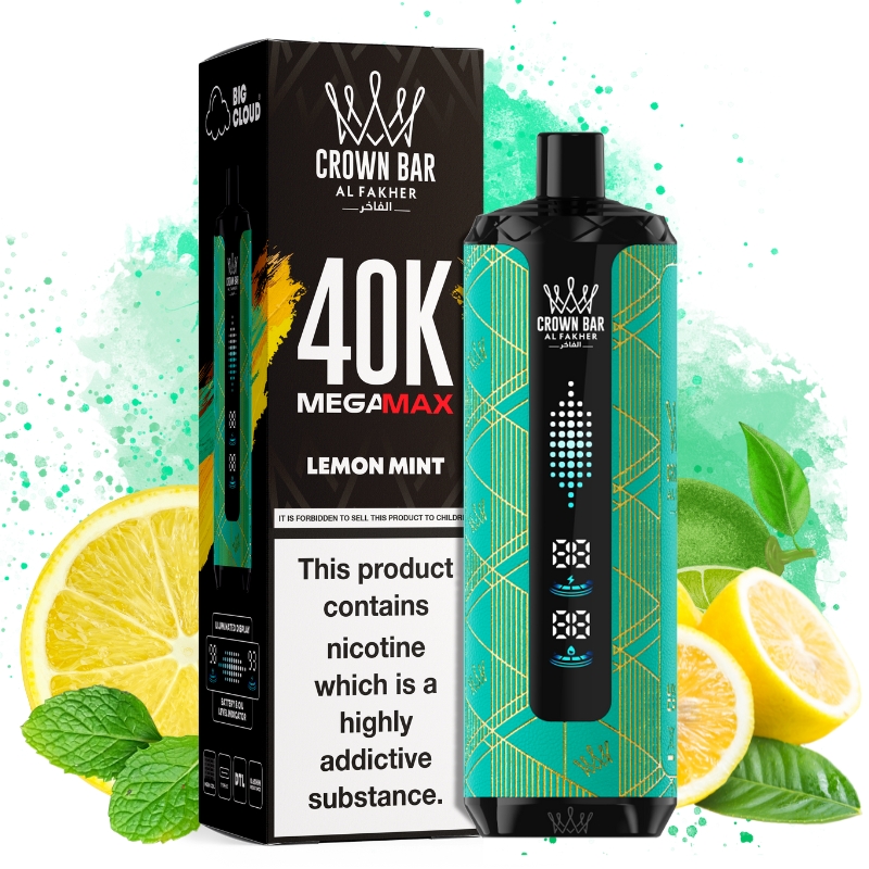 Puff Al Fakher Mega Max 40000 Lemon Mint Goût - Puff Al Fakher Puff Al Fakher Mega Max 40000 Lemon Mint Goût - Puff Al Fakher