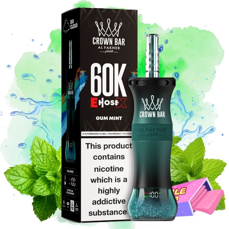 Al Fakher 60K E-hose X Gum Mint Goût - Puff Al Fakher Al Fakher 60K E-hose X Gum Mint Goût - Puff Al Fakher