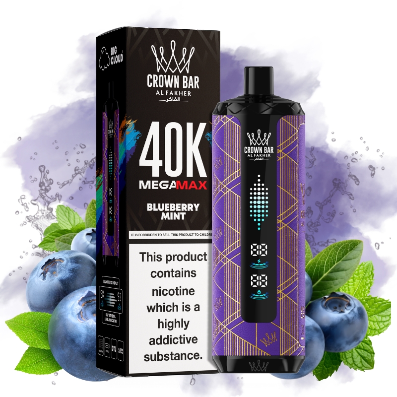Al Fakher Mega Max 40000 Blueberry Mint - Puff Al Fakher Al Fakher Mega Max 40000 Blueberry Mint - Puff Al Fakher